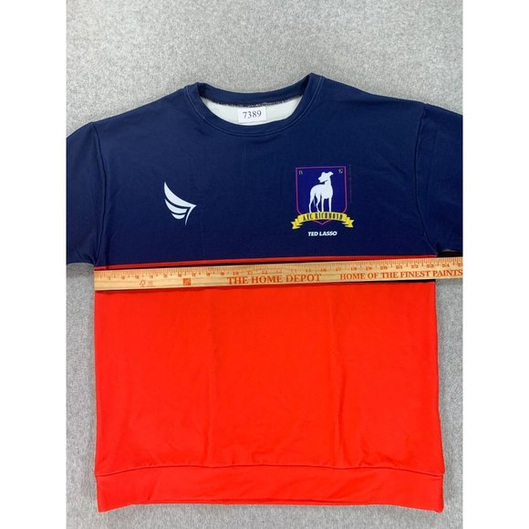 Ted Lasso AFC Richmond Crest Logo Soccer Crew Sweatshirt (Men's XL) Blue/Red - Picture 7 of 13